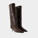 Tall Hilda Boots - ANINE BING - Leather - Brown