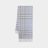 Giant Check Scarf - Burberry - Wool - Grey