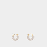 Rhinestone Hoop Earrings - Simone Rocha - Metal - Silver