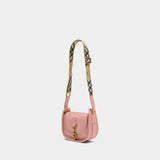 Mini B Clip Messenger Shoulder Bag - Burberry - Leather - Pink
