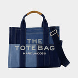 Medium Traveler Tote in Blue Denim Cotton