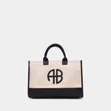 Medium Lara Shopper Bag - ANINE BING - Cotton - Beige