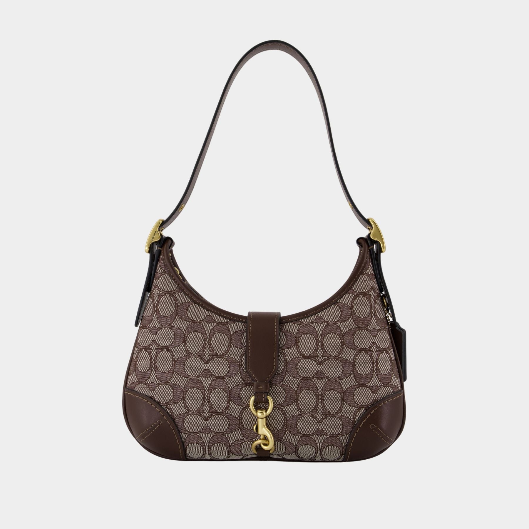 バッグ Coach Hampton Signature Hobo Bag Brown Signature Hamptons Hobo Bag - Coach - Canvas - Brown