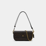 Signature Brook Flap Chain Shoulder Bag - Coach - Canvas - Brown