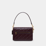 Quilted Glazed Tabby With Chain Shoulder Bag - Coach - Leather - Burgundy
