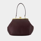 Large Kisslock Pouch - Coach - Leather - Burgundy