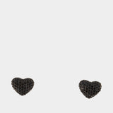 Balloon Heart Pave Earrings - Marc Jacobs - Metal - Black
