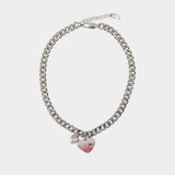 Heart Balloon Pave Necklace - Marc Jacobs - Metal - Silver
