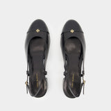 Cap Toe Sandals - Tory Burch - Leather - Black