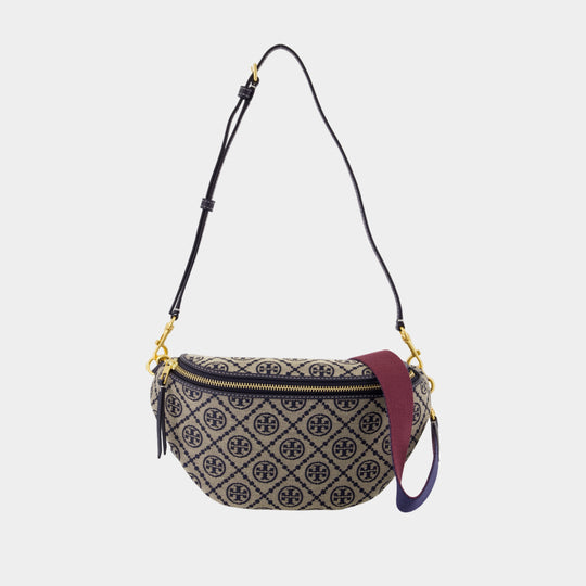 T-Monogram Belt Crossbody - Tory Burch - Cotton - Blue