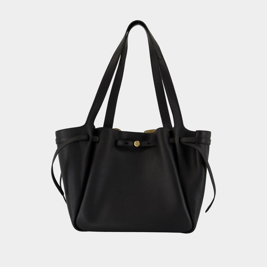 Romy Shopper Bag - Tory Burch - Leather - Black