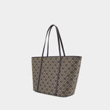 T-Monogram Shopper Bag - Tory Burch - Cotton - Blue