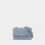 Fleming Small Convertible Shoulder Bag - Tory Burch - Leather - Blue