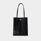 Turnlock Small Shopper Bag - Tory Burch - Leather - Black