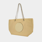 Ella Chain Zip Shopper Bag - Tory Burch - Synthetic - Beige