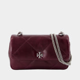 Kira Diamond Mini Flap Shoulder Bag - Tory Burch - Leather - Burgundy
