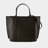 Perry Small Shopper Bag - Tory Burch - Cotton - Brown
