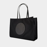 Ella Shopping Bag - Tory Burch - Leather - Black