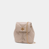 Kira Diamond Quilt Small Backpack - Tory Burch - Leather - Beige
