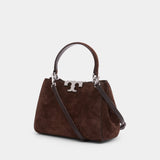 Eleanor Mini Satchel Purse - Tory Burch - Leather - Brown