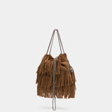 Fleming Fringe Mini Crossbody - Tory Burch - Leather - Brown