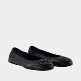 Minnie Travel Ballerinas - Tory Burch - Leather - Black
