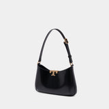 Eleanor Pave Slim Shoulder Bag - Tory Burch - Leather - Black