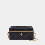 Kira Diamond Quilt East West Crossbody - Tory Burch - Leather - Black