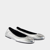 Minnie Travel Ballerinas - Tory Burch - Leather - Silver