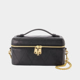 Charlie East West Vanity Case - Tory Burch - Leather - Black