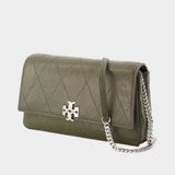 Charlie On-Chain Wallet - Tory Burch - Leather - Khaki