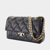 Bunny Knot Shoulder Bag - Tory Burch - Leather - Black