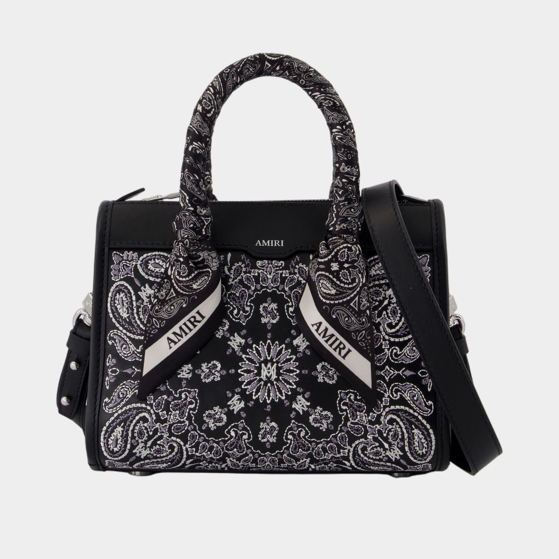 Bandana Micro Triangle Purse - Amiri - Leather - Black