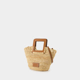 Shirley Raffia Mini Handbag - Staud - Raffia - Neutral