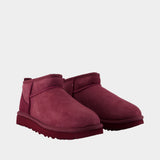 Classic Ultra Mini Ankle Boots - UGG - Leather - Purple