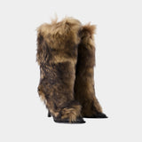 Ambush Fur Heel Boots - UGG - Fur - Brown