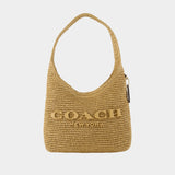 Weave Straw Brooklyn 28 Shoulder Bag - Coach - - Beige