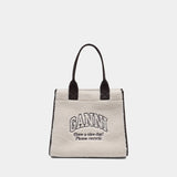 Shopper Xxl Shearling Shopper Bag - Ganni - Synthetic - White