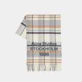 Checkered Scarf - Acne Studios - Wool - Beige