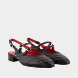 Peche Moto Sandals - Carel - Leather - Black
