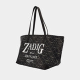 Monogram Book Tag Shopper Bag - Zadig & Voltaire - Synthetic - Black