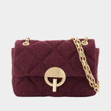 Moon Moyen Crossbody - Vanessa Bruno - Linen - Burgundy