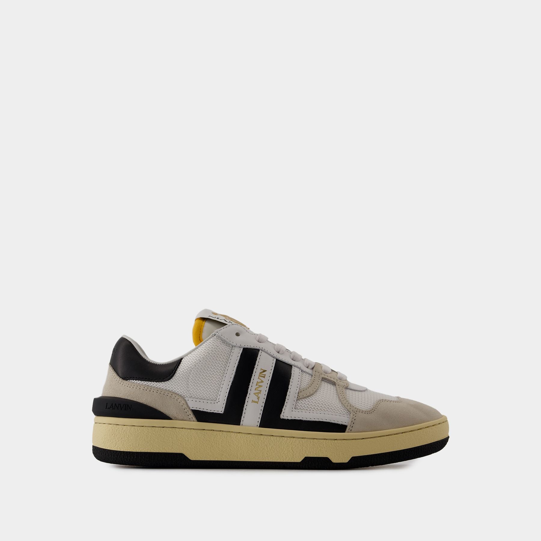 Clay Low Top Sneakers - Lanvin - Leather - White/Black display picture 2