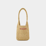 Praia Small Gc Shoulder Bag - Isabel Marant - Raffia - Beige
