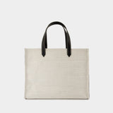 B-Army Medium Shopper Bag - Balmain - Raffia - Neutral/Black