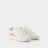 Swan Sneakers - Balmain - Leather - Red/White