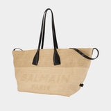 Track Shopper Bag - Balmain - Raffia - Neutral