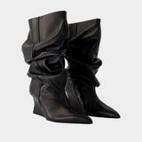 Wedge Ankle Boots - Balmain - Leather - Black