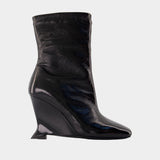 Wedge Ankle Boots - Balmain - Leather - Black