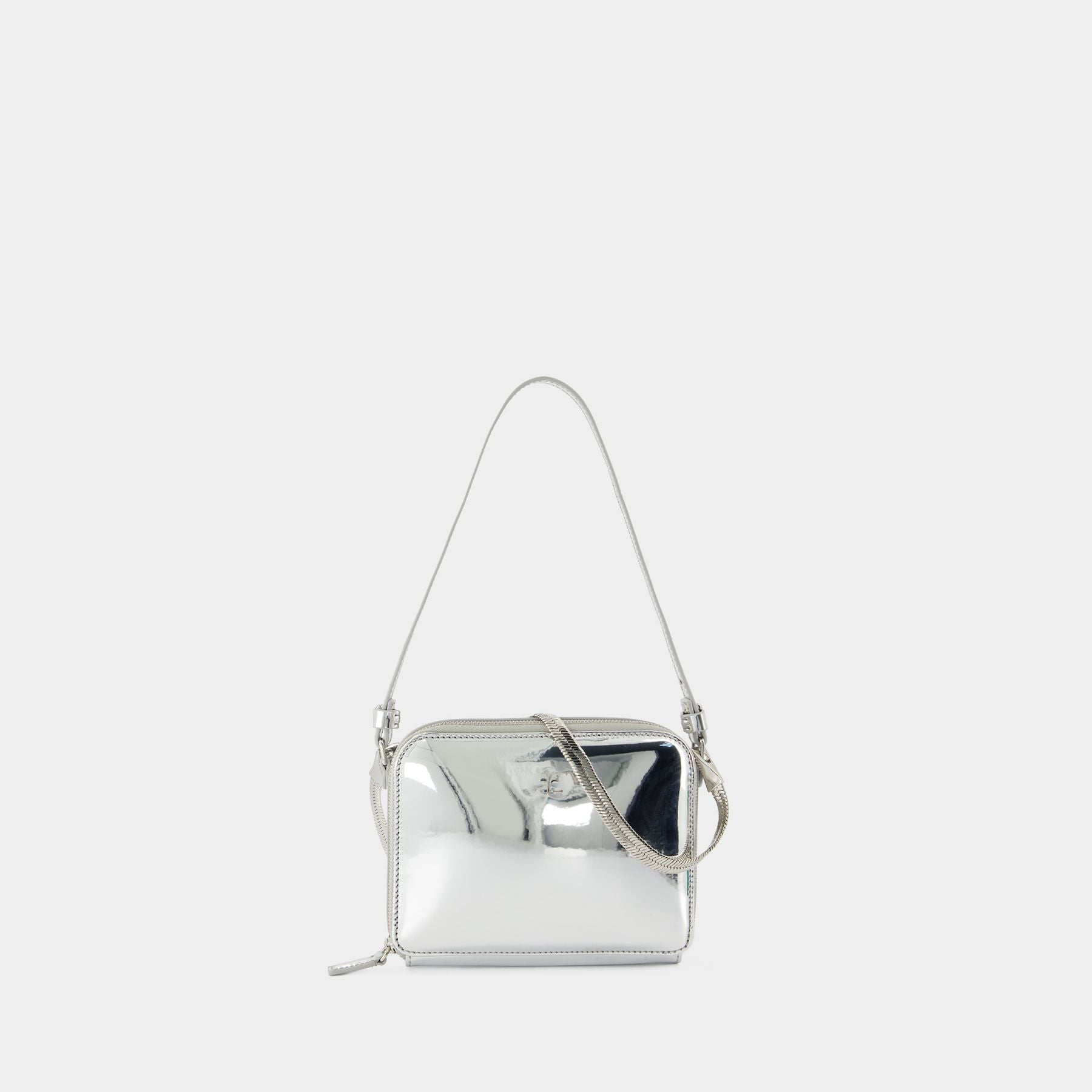 Off white silver mirror bag best sale
